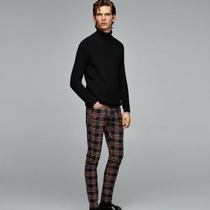 Zara checked plaid trousers/pants